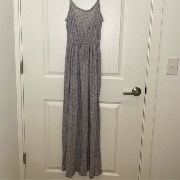 H&M | Dresses | Gray Spaghetti Strap Maxi Dress | Poshmark